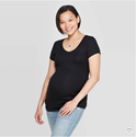 Picture of 029-00-1763- Short Sleeve Scoop Neck Side Shirred Maternity T-Shirt 